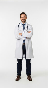 Smiling Doctor in Lab Coat