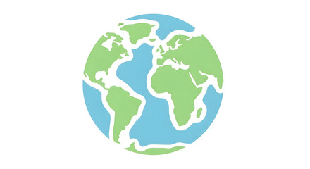 Illustration of Earth Globe Showing Continents and Oceans