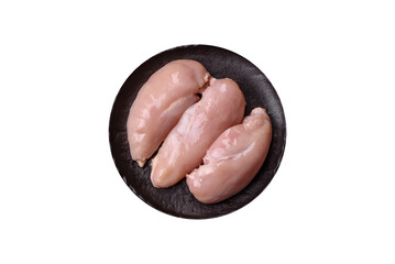 Raw chicken or turkey breast, skinless and boneless. Chicken breast