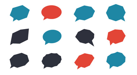 Colorful Speech Bubbles: Geometric Shapes for Communication and Dialogue.