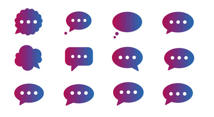 Gradient Speech Bubbles: Communication Icons with Three Dots.