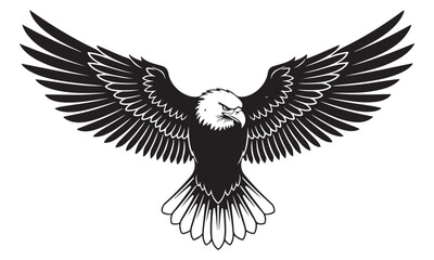 Obraz premium Majestic Eagle in Flight Silhouette with Spread Wings