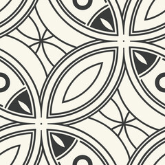 Abstract black and white seamless floral pattern background design
