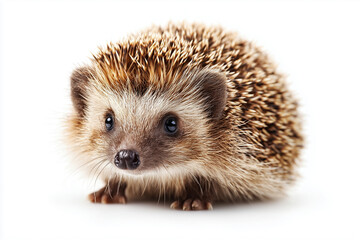 Obraz premium Cute baby hedgehog on white background