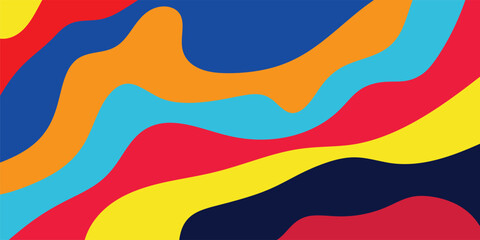 Vibrant Multicolor Abstract Fluid Wave Vector Background, Modern Gradient Layered Paper Cut Style, Colorful Flowing Curves and Dynamic Liquid Shape Design for Poster Banner Cover Wallpaper