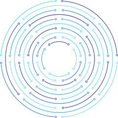 Blue Concentric Circuit Board Line Pattern Outline