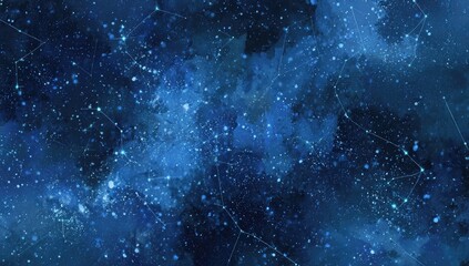 Deep space nebula with faint constellations