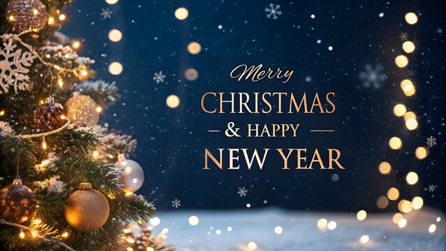 Marry Christmas and happy new year greeting card for christmas 