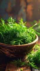 Fresh dill in a bowl