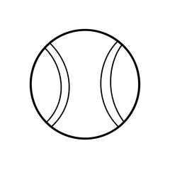 Outline drawing of tennis ball on transparent background