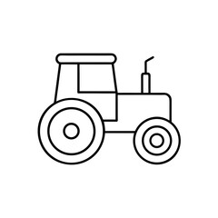 Outline drawing of a tractor on transparent background