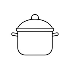 Outline drawing of a pot lid on transparent background