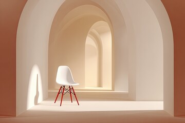 Modern archway interior scene