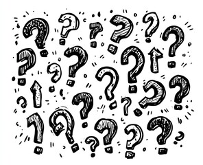 Hand-drawn question marks