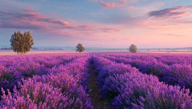 Lavender field at sunrise (1)