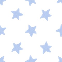 Obraz premium set of stars, seamless pattern with blue stars 