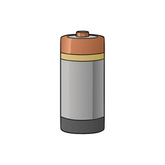 Battery illustration in natural colors isolated on a white background