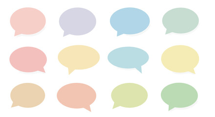 Pastel-Colored Speech Bubbles in a Grid Arrangement.