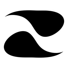 Abstract black shapes on white background  