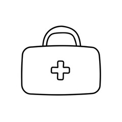 Outline of a medical first aid on transparent background