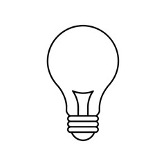 Obraz premium Outline drawing of lightbulb on transparent background