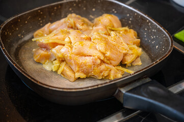 Frying Chicken Fillet in Pan