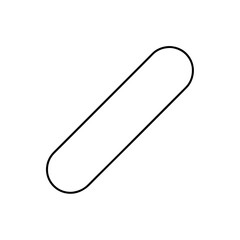 Rounded rectangle outline art on transparent background