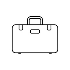 Outlined simple travel bag art on transparent background