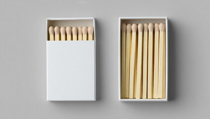 Two white matchbox top-down view