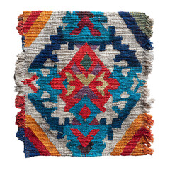 Central Asian Ikat Textile Detail isolated on transparent background
