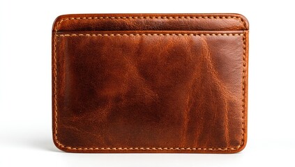 Brown leather card wallet