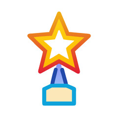 Illustration of a star shaped trophy icon on transparent background
