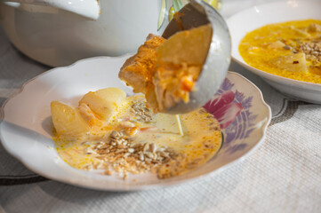 Soup with Meat and Cream Cheese