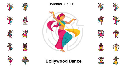 Bollywood Dancer in Colorful Attire Performing with Grace and Elegance.