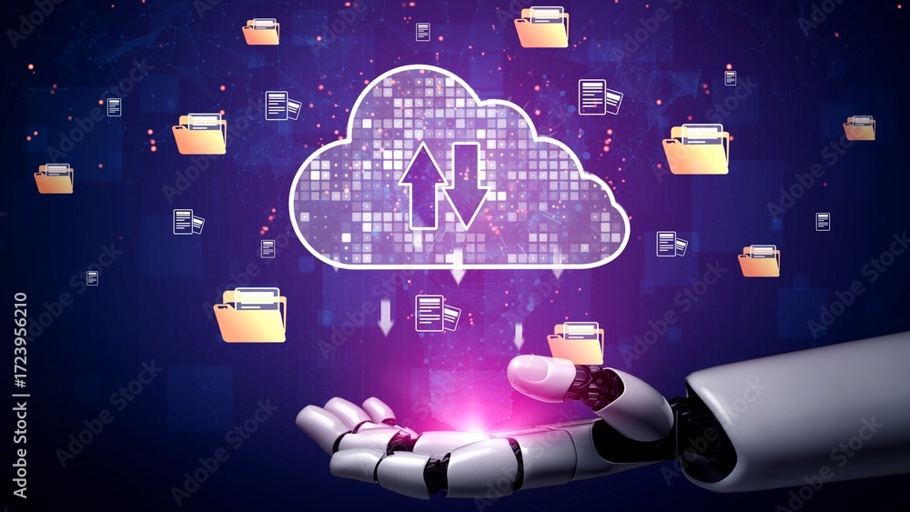 Aufkleber cloud computing, cloud strategy, and cloud technology transforming digital infrastructure with scala