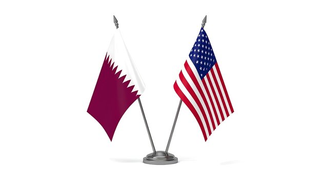 Two flags stand united—Qatar and the United States—symbolizing diplomatic ties, mutual respect, and the shared pursuit of global cooperation.