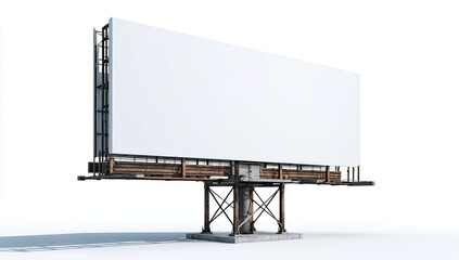 Obraz premium Blank billboard on a metal stand