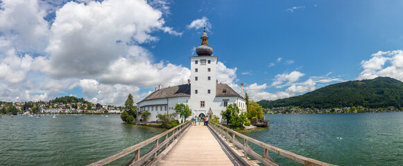 Schloss Ort, an Austrian castle in the Traunsee lake, Gmunden, Austria