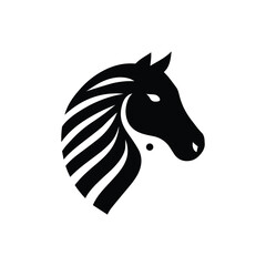 Horse and negative space elephant logo design