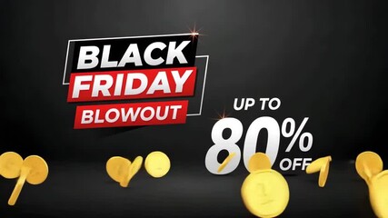 Black friday blowout sale with up to 80 off on a dark background