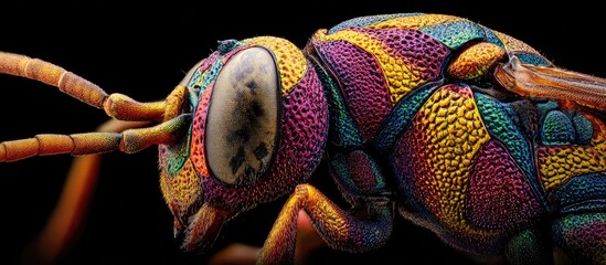 Macro shot of a colorful insect