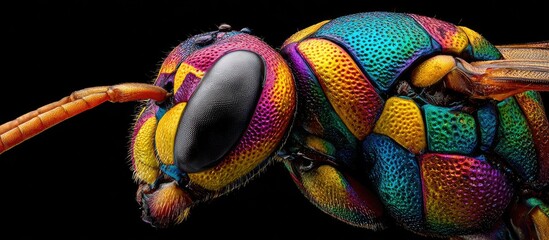 Close-up of a vibrant insect