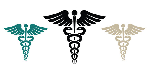 Fototapeta premium Healthcare and medicine caduceus vector illustration