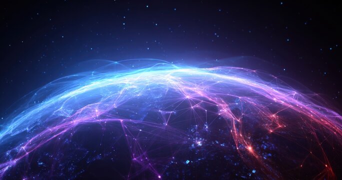 Abstract digital representation of a planet