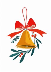 Abstract golden bell illustration christmas festive.