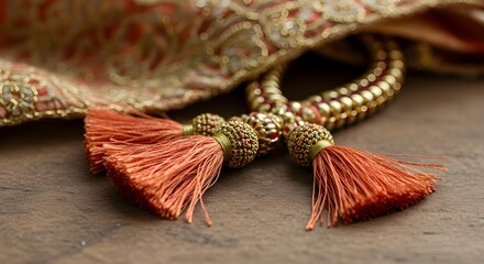 Dupatta tassels detailed shot.