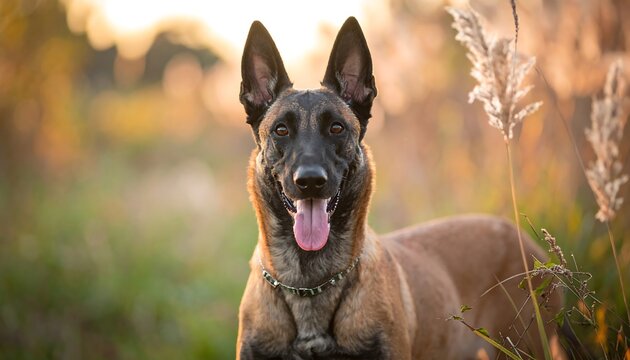 Dog portrait in golden light