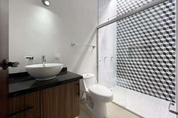 Modern bathroom interior, elegant bathroom Guadalajara, Jalisco, Mexico, June 24, 2024.
