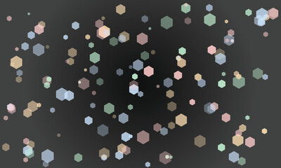 Abstract Hexagon Pattern Background with Overlapping Shapes and Muted Colors