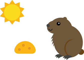 Vector groundhog day illustration featuring sun and shadow icon for eps download vector